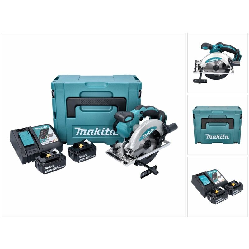 Makita DSS 610 RFJ sierra circular sin cable 18 V 165 mm + 2x batería 3,0 Ah + cargador + Makpac