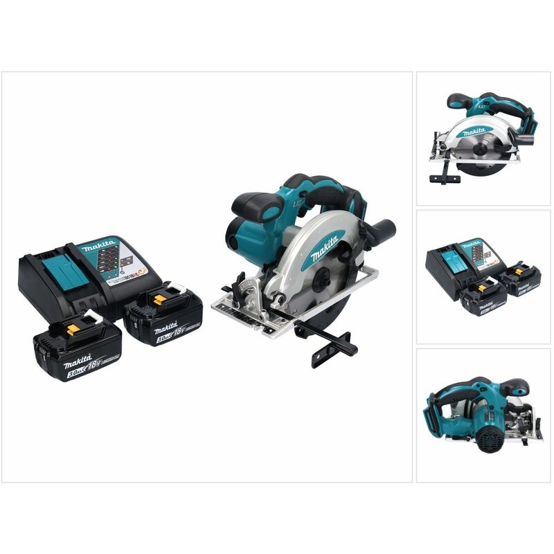 Makita Sierra circular portátil sin cable dss 610 rf 18 v 165 mm + 2 baterías de 3,0 Ah + cargador