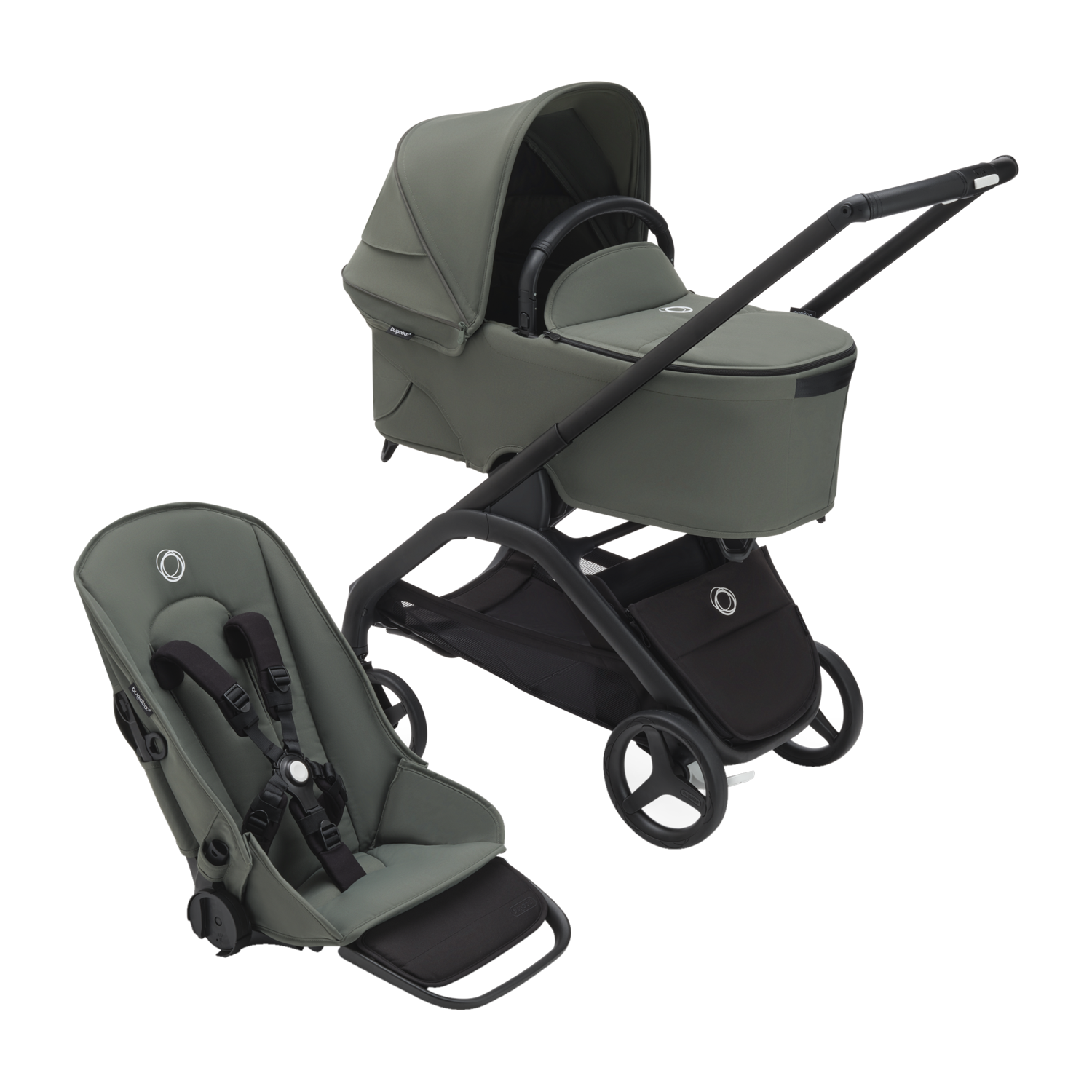 Bugaboo Dragonfly Kinderwagen 2-in-1 - Black / Forest Green