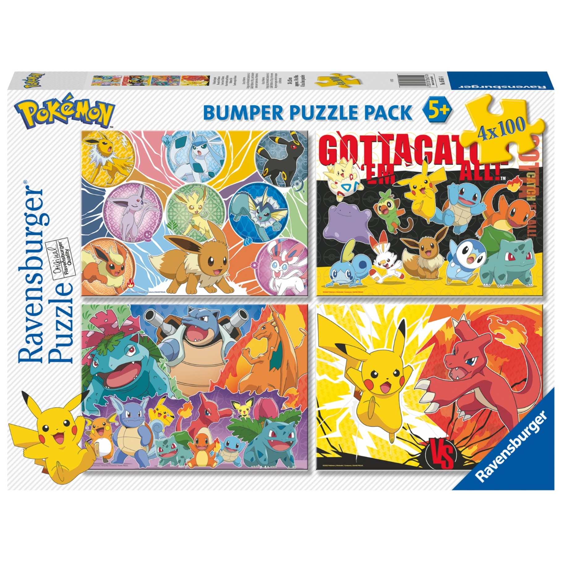 Top1Toys Ravensburger puzzel Pokémon 4 in 1 100 stukjes