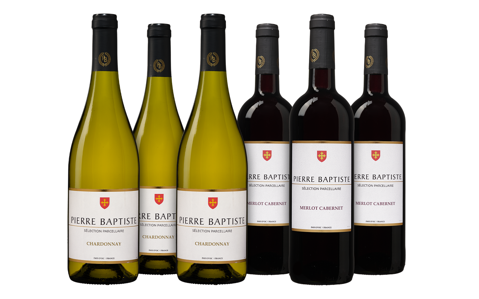 Wijnvoordeel Wijnpakket Pierre Baptiste Chardonnay & Merlot-Cabernet Sauvignon