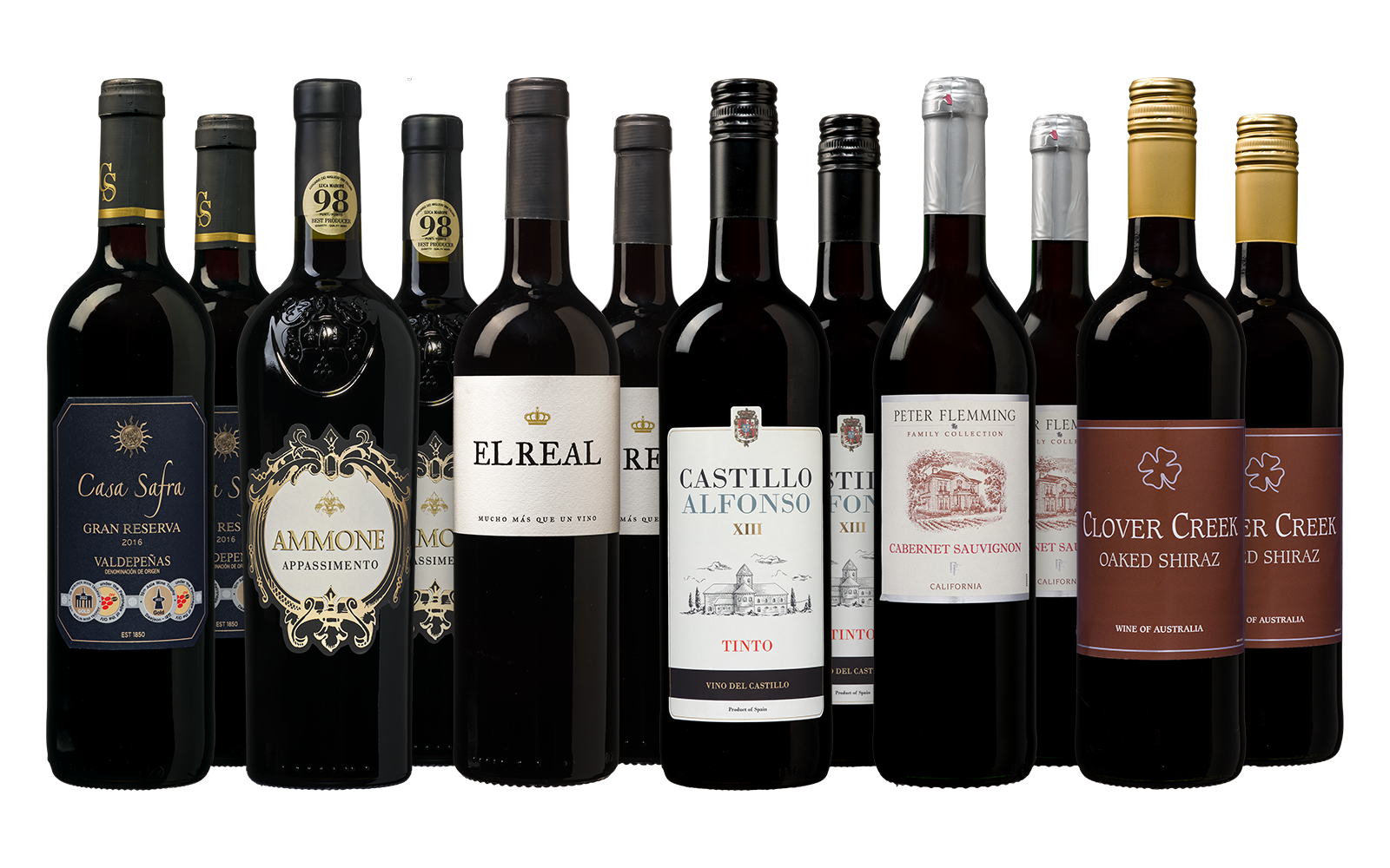 Wijnvoordeel Het Grote Wijnpakket (12 flessen) - Rood