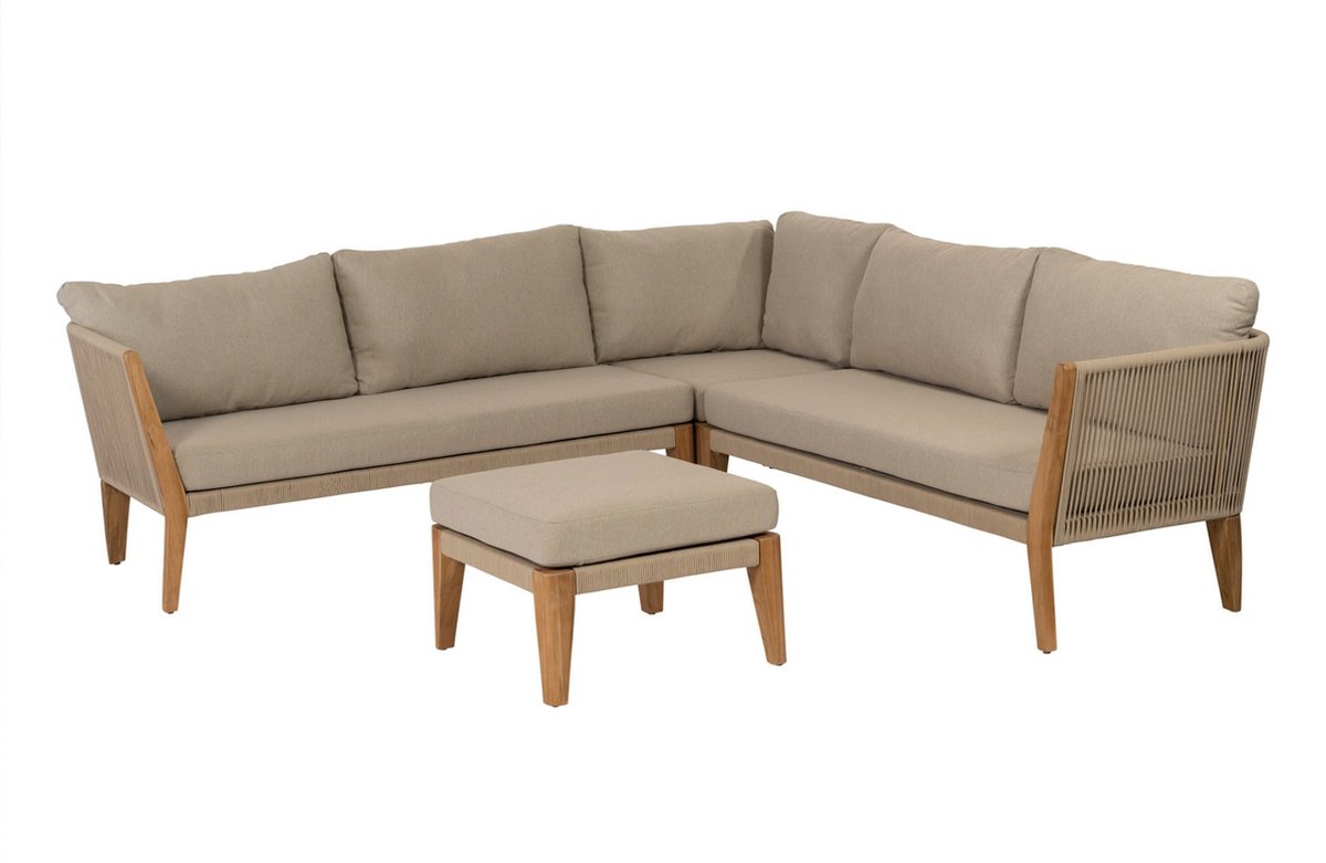 Exotan Loungeset Buiten San Remo - Teak - Naturel - 70x240x240 - Beige