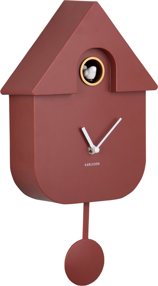Present Time Karlsson Wandklok Modern Cuckoo 8,5x21,5x41cm - Rouge
