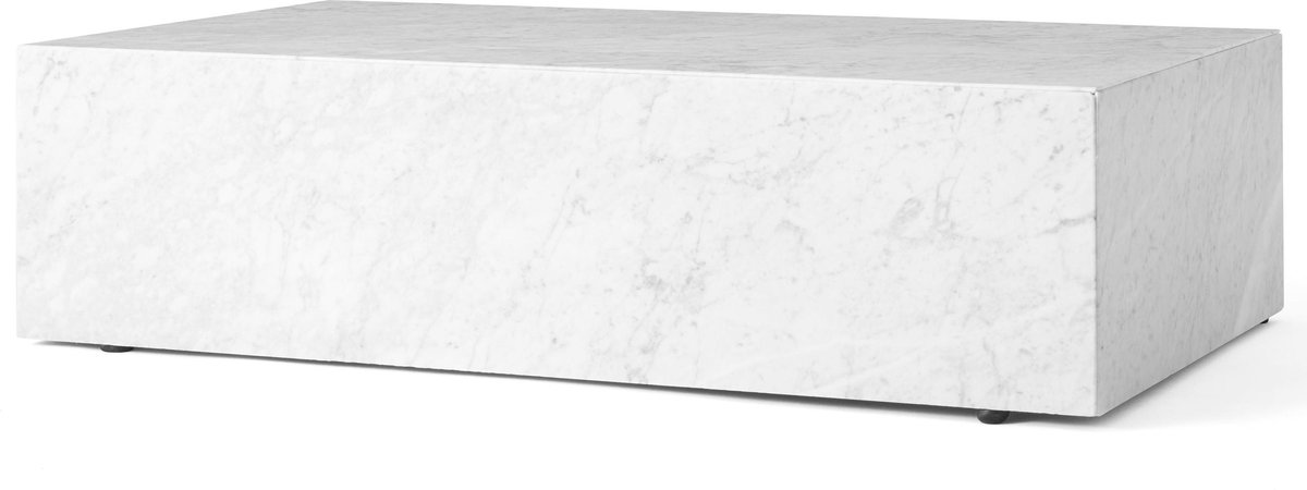 Audo Copenhagen Plinth Low salontafel 60x100 Carrara marmer wit