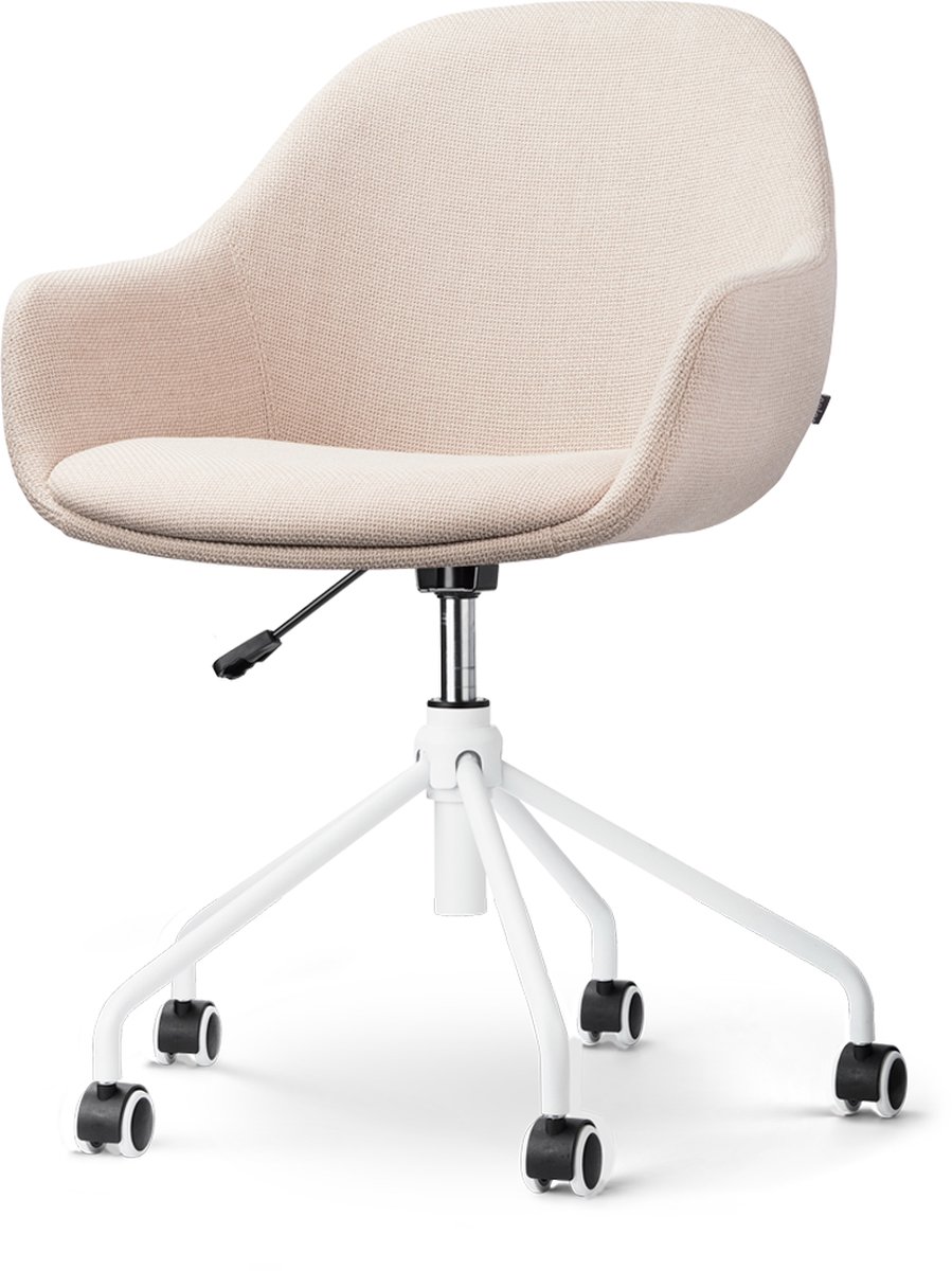 Nolon Nout-Mae Bureaustoel - Armleuning - Wit Onderstel - Beige