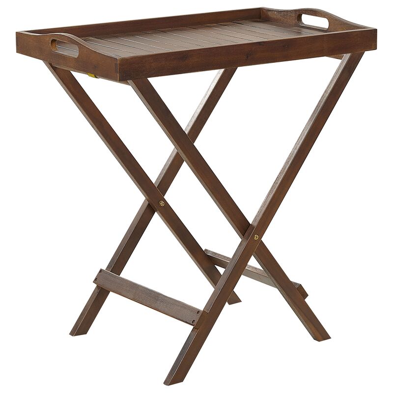 Beliani -AMANTEA-Tuintafel-Donkere houtkleur-45 x 68 cm-Acaciahout - Marron