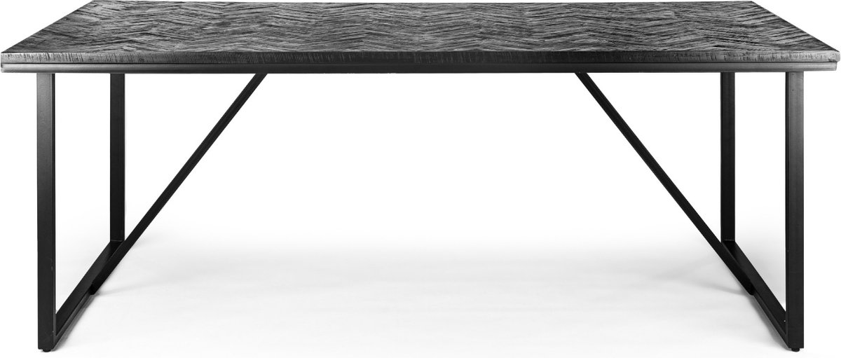 Vurna Reinier eettafel teakhout 160x90 cm - Zwart