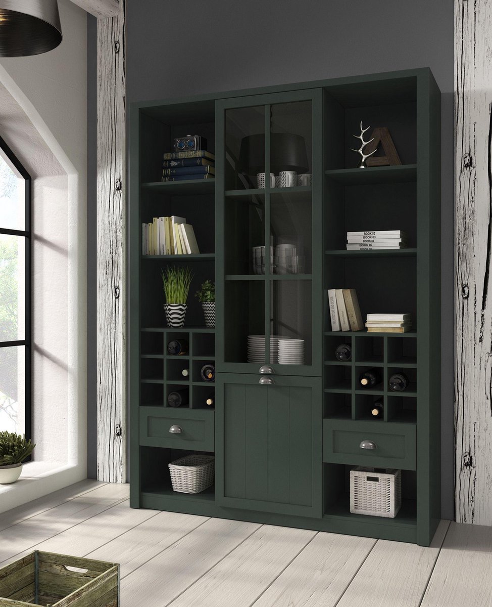 Meubella Buffetkast Parello 9 140 cm - Groen