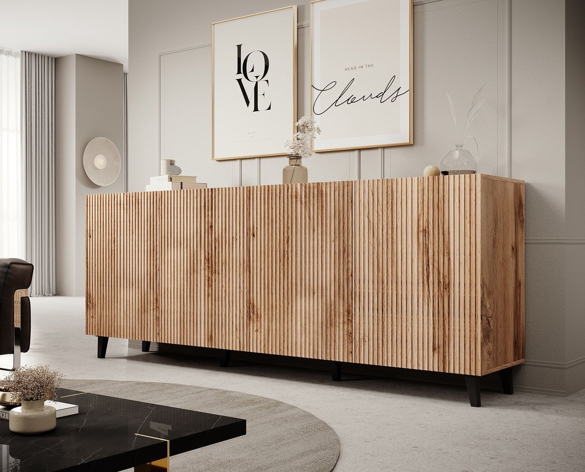 Meubella Dressoir Vintar - Eiken - 200 cm - Marron