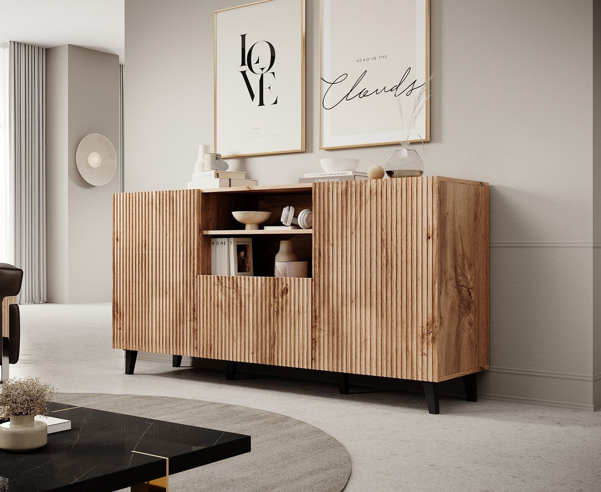 Meubella Dressoir Vintar - Eiken - 150 cm - Marron
