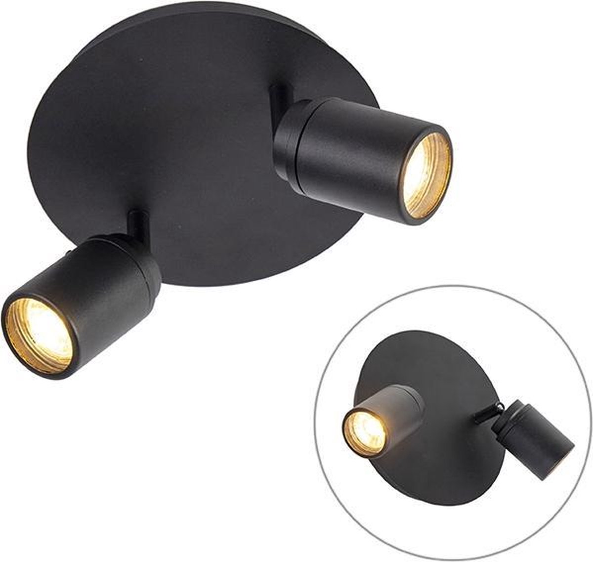 QAZQA Moderne badkamer spot 2-lichts IP44 - Ducha - Noir
