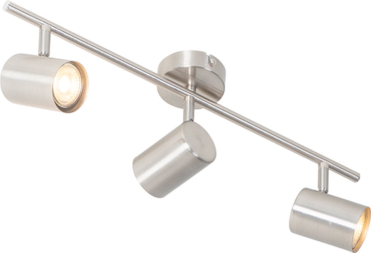 QAZQA Moderne plafondlamp staal 3-lichts verstelbaar - Jeana - Argent
