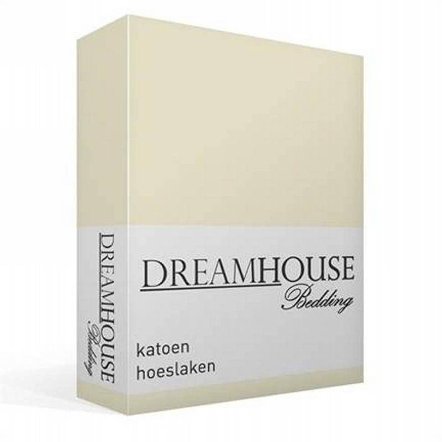 Dreamhouse Bedding katoen hoeslaken - 100% katoen - Lits-jumeaux (160x220 cm) - Zand, Creme - Geel