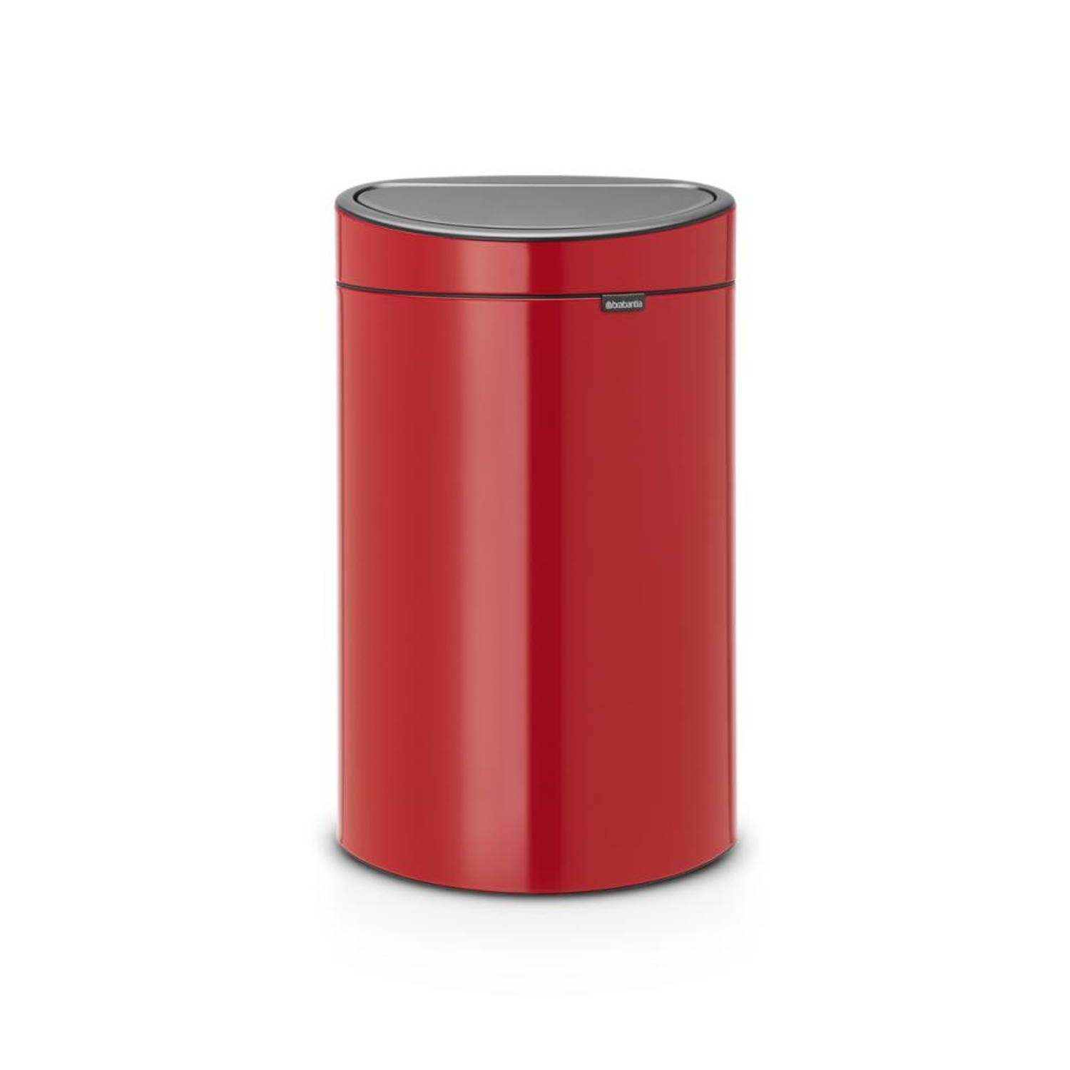 Brabantia Touch Bin afvalemmer 40 liter met kunststof binnenemmer - Passion Red - Rood