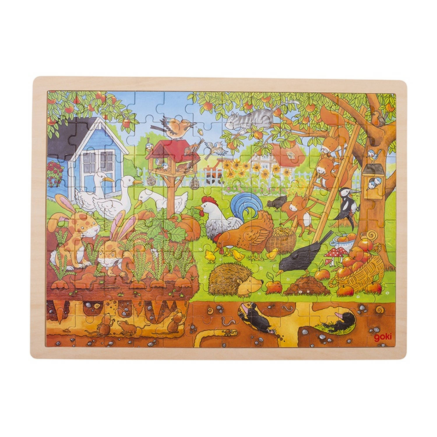 Goki houten legpuzzel tuin 96-delig