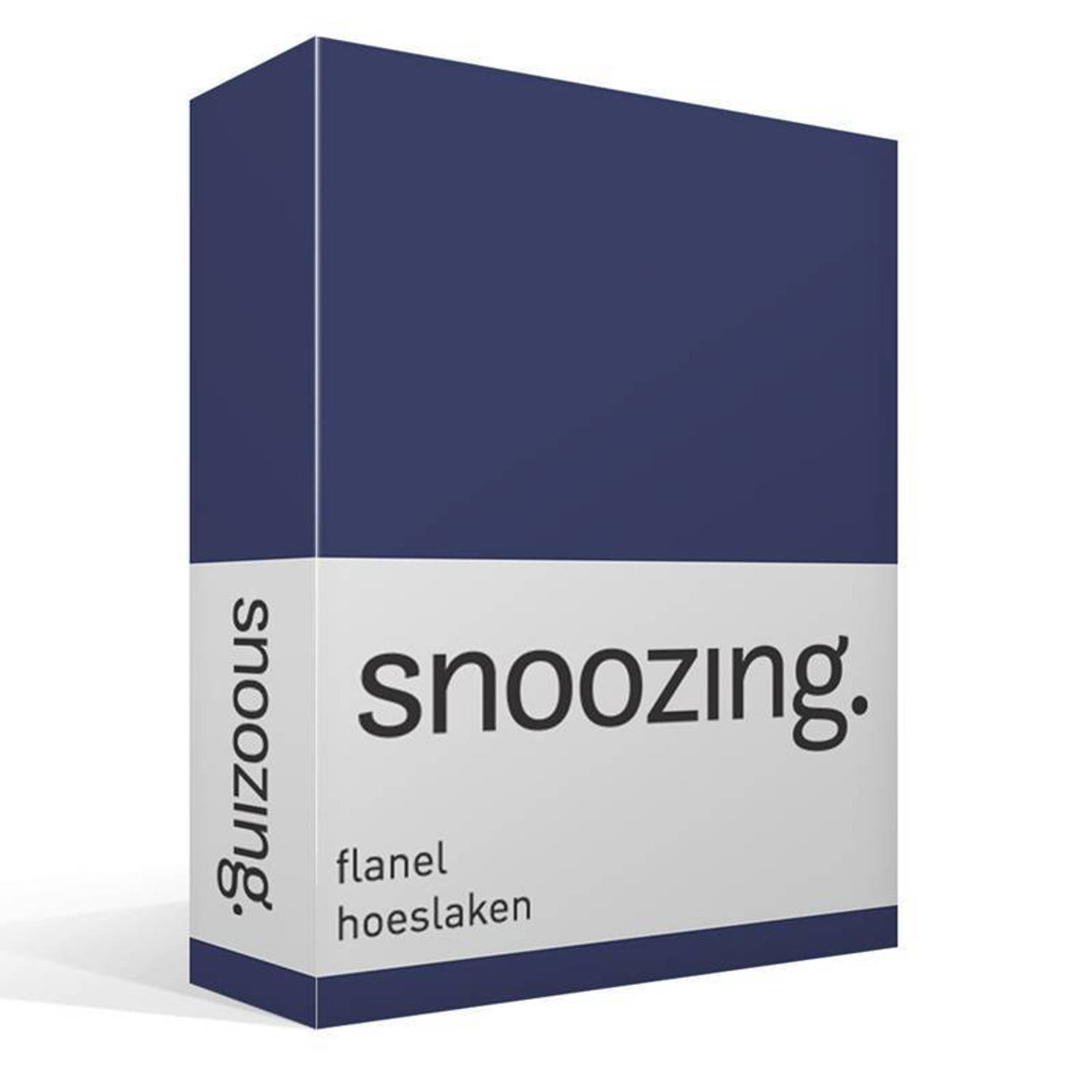 Snoozing - Flanel - Hoeslaken - 70x200 cm - Navy - Blauw