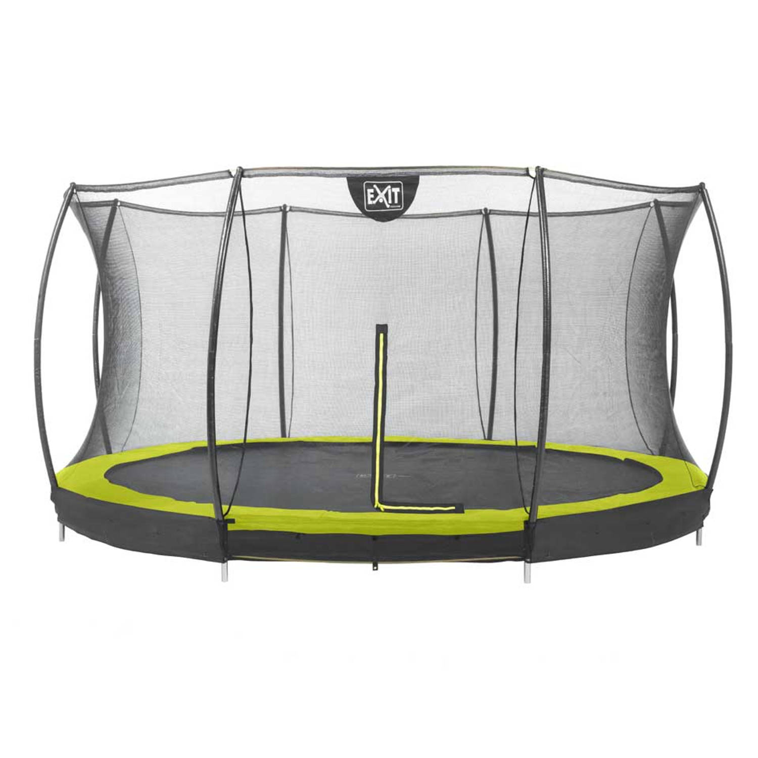 EXIT Toys EXIT Silhouette verlaagde trampoline met veiligheidsnet rond - 366 cm - lime - Groen