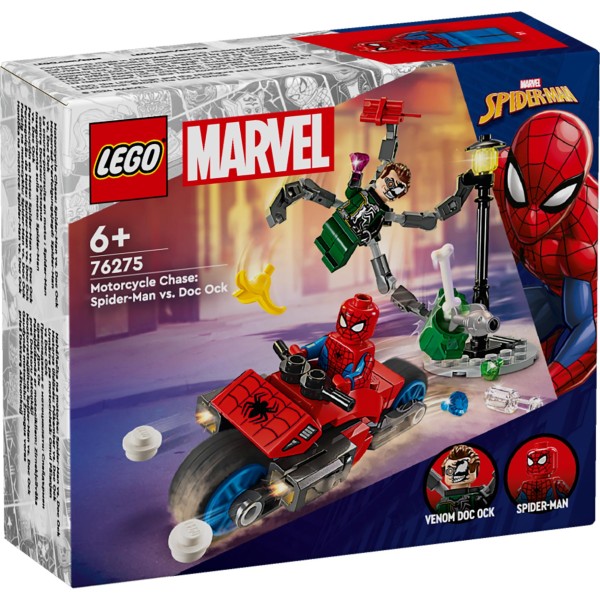 Lego 76275 Super Heroes Marvel Motorachtervolging: Spider-Man