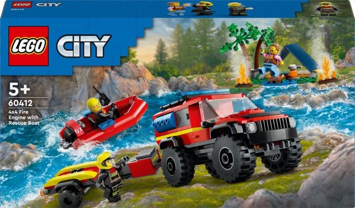 Lego 60412 City 4X4 Brandweerauto Met Reddingsboot