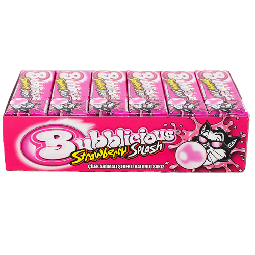 Bubblicious - Strawberry splash - 18x 5 stuks