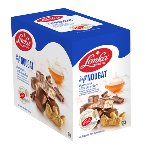 Lonka - Soft Nougat Pinda&apos;s & Melkchocolade (individueel verpakt) - 214 stuks