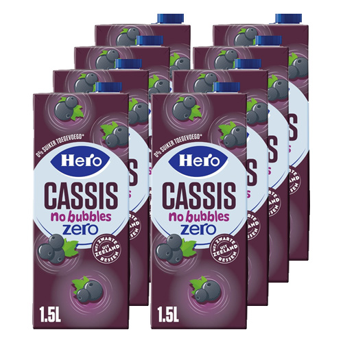 Hero - Cassis Zero No Bubbles - 8x 1,5ltr