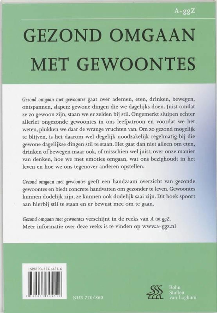 Bohn Stafleu Van Loghum Gezond omgaan met gewoontes