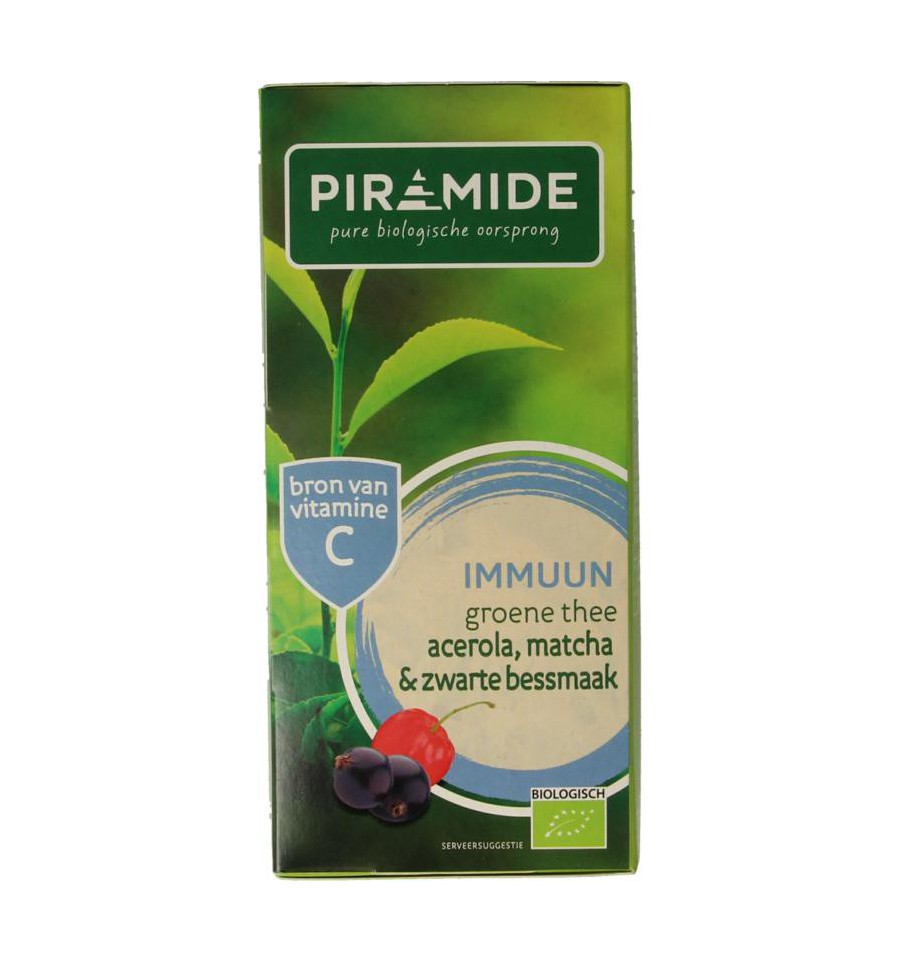 Piramide Immuun groene thee acerola matcha & zwarte bes bio