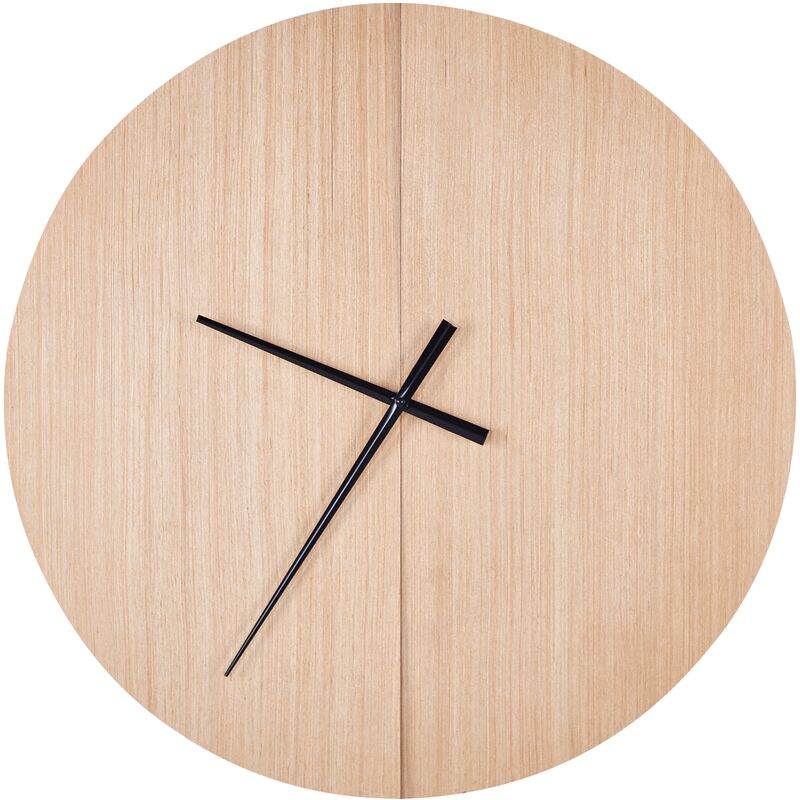 Beliani - CABIC - Wandklok - Lichthout - MDF - Marron