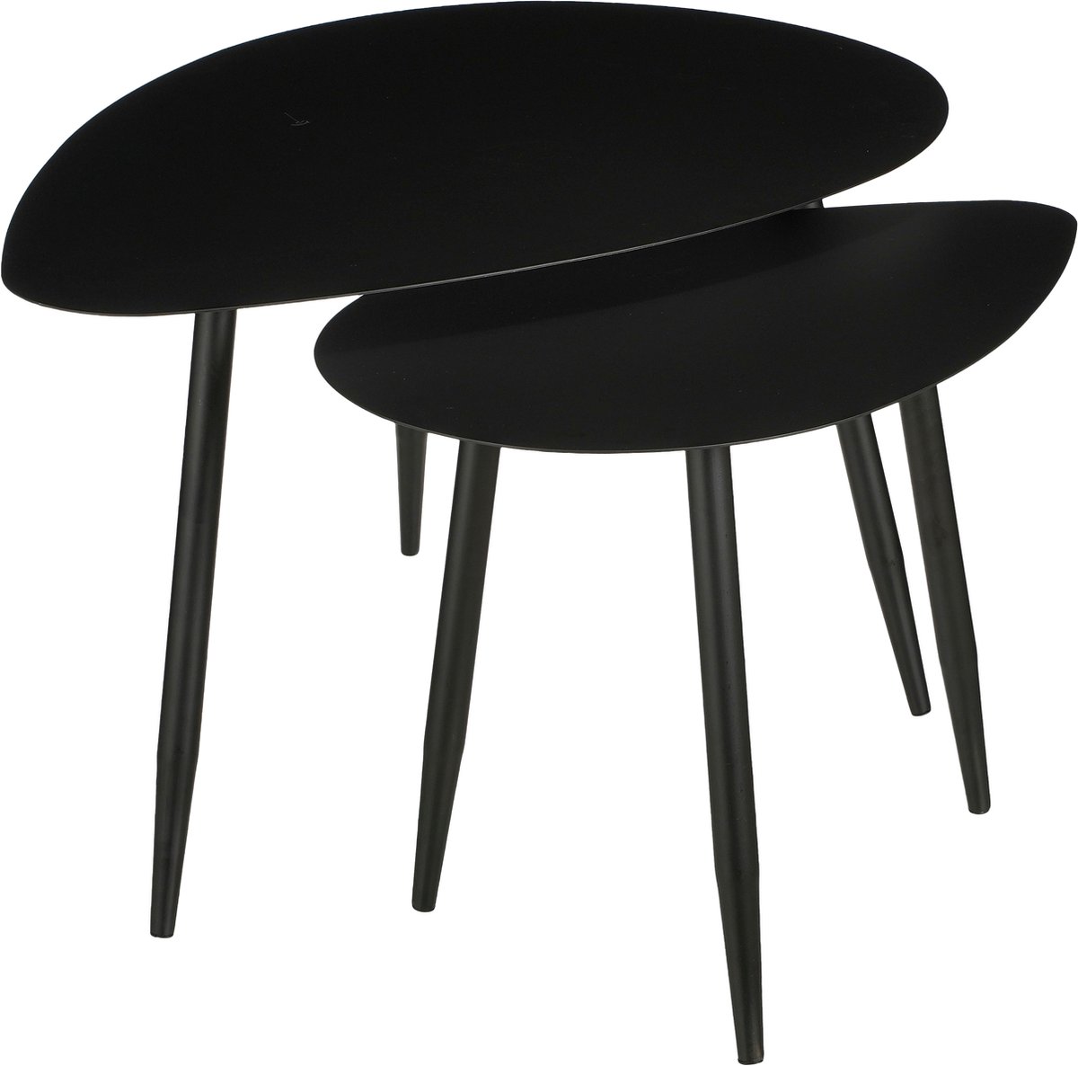 Mica Decorations Bijzettafel voor Buiten - Set van 2 - Metaal - - Noir