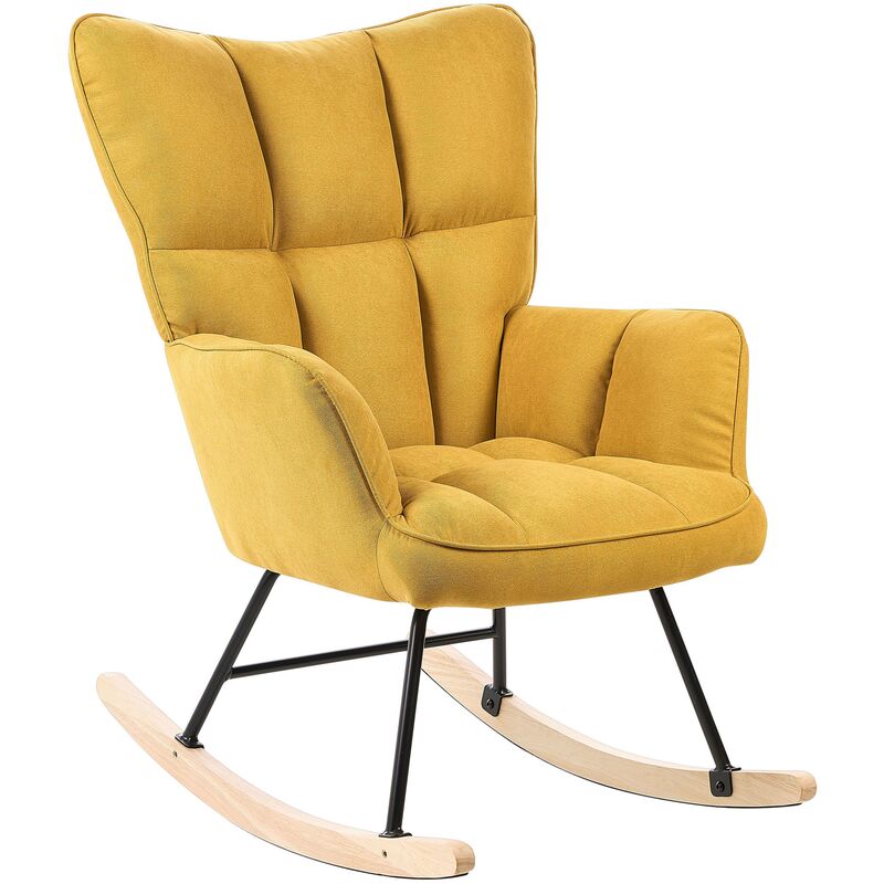 Beliani - OULU - Schommelstoel Polyester - Geel