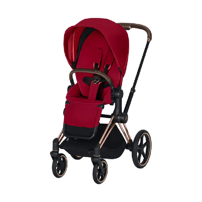 Cybex Priam 3 Kinderwagen 2-in-1 - Rose Gold Frame - True Red / Autumn Gold