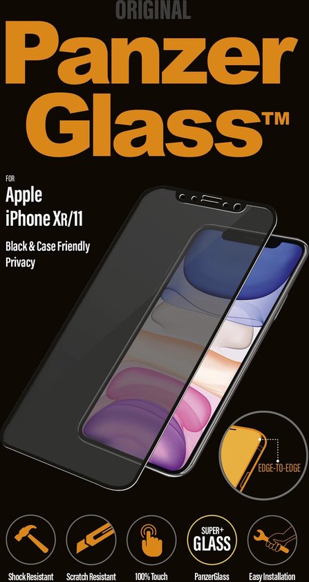 PanzerGlass e Privacy Black Friendly Case voor Apple iPhone Xr/11 - Zwart