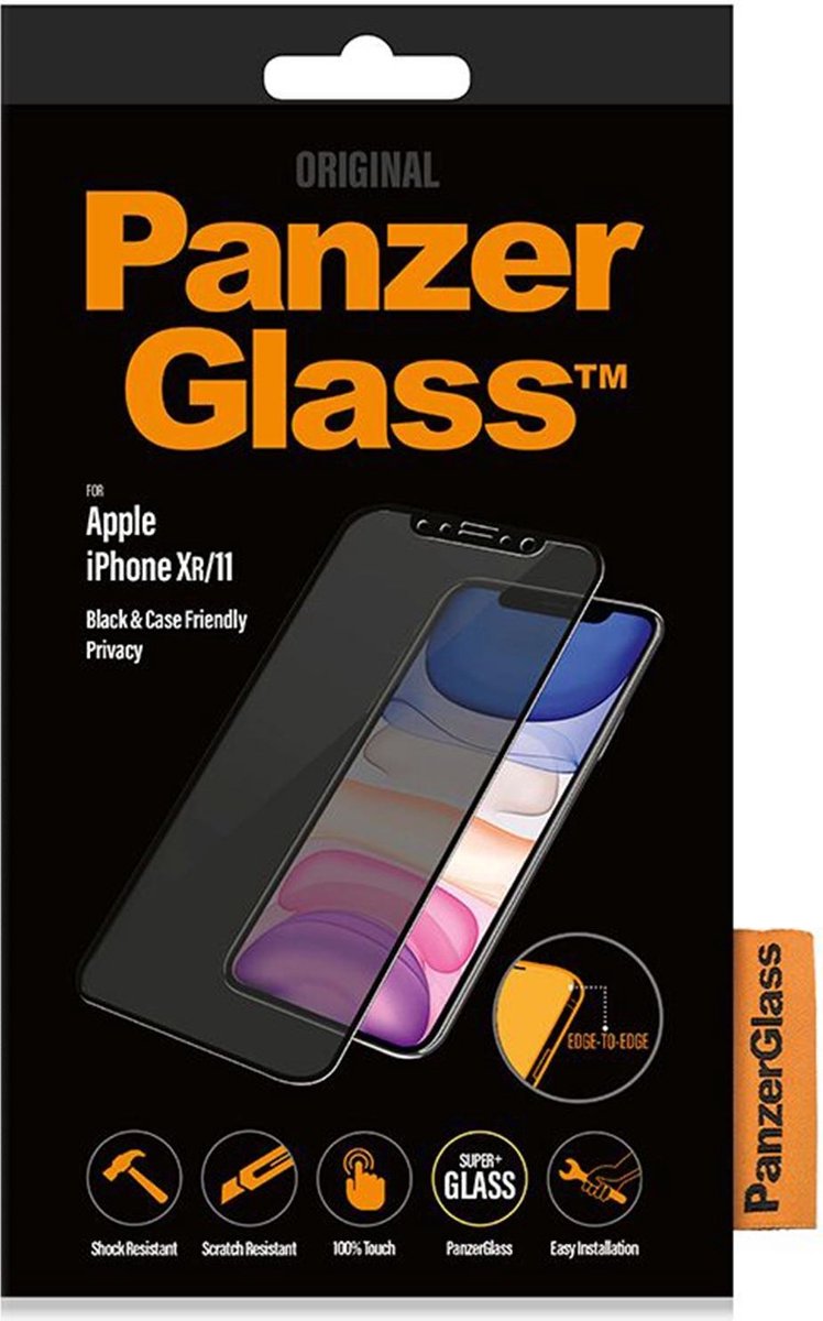 PanzerGlass e Privacy Black Friendly Case voor Apple iPhone Xr/11 - Zwart