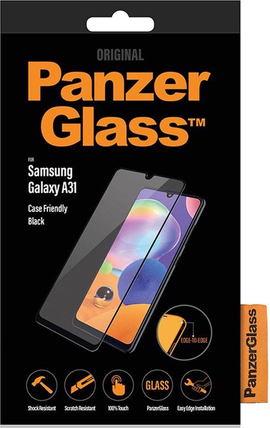 PanzerGlass Case Friendly Samsung Galaxy A31 / A32 4G Screenprotector Glas - Zwart