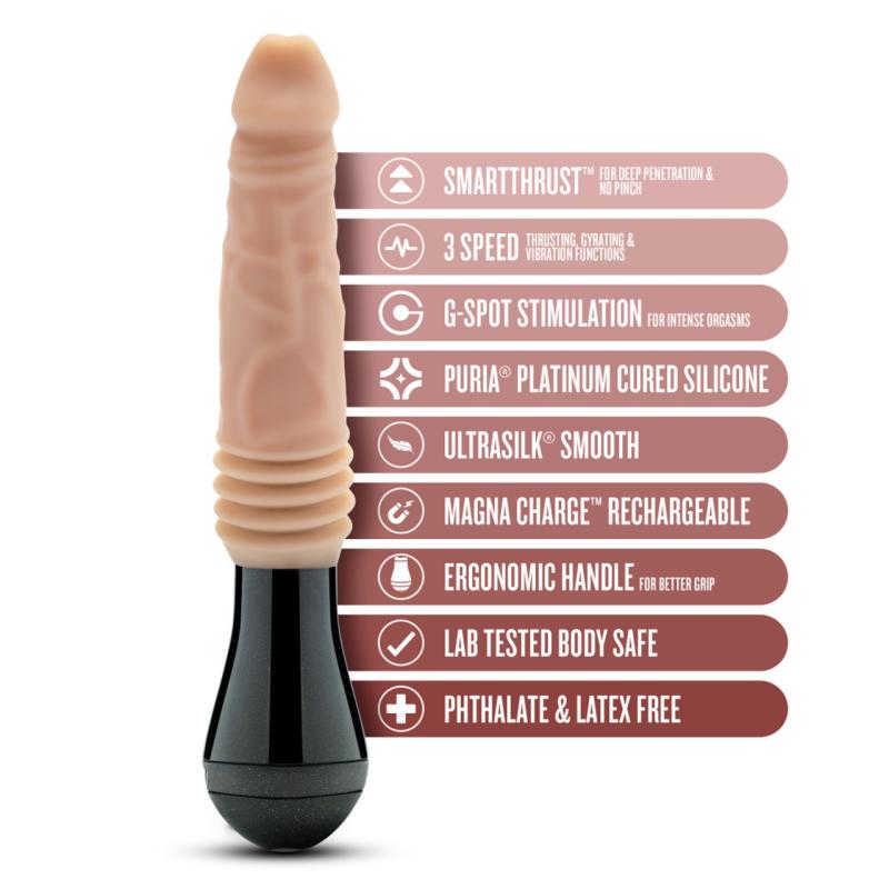 Dr Skin Dr. Skin Silicone - Dr. Knight - Stotende en Vibrerende Dildo - Beige