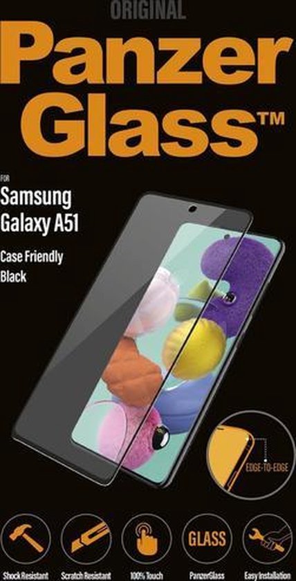 PanzerGlass Case Friendly Samsung Galaxy A51 Screenprotector Glas - Zwart