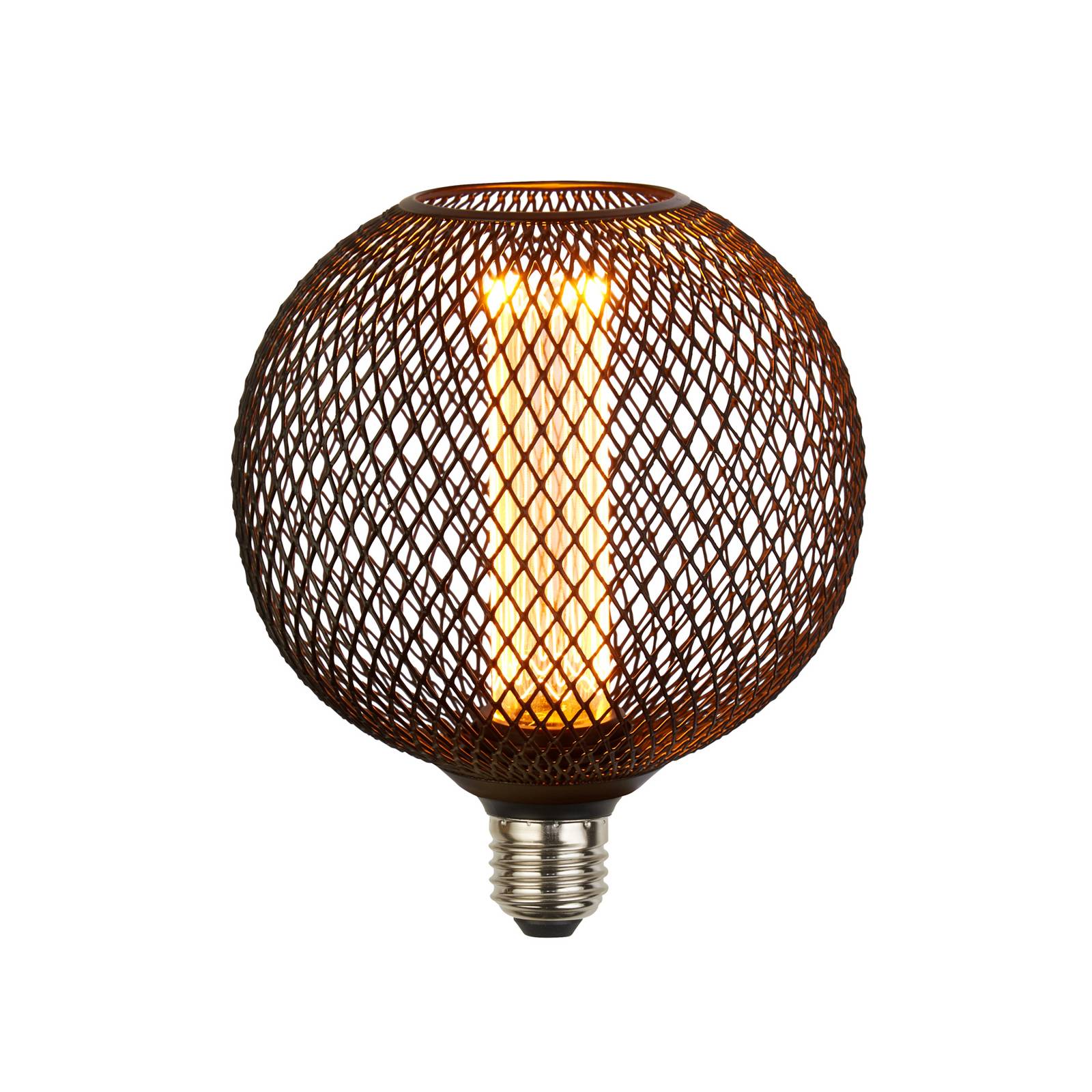 Searchlight LED lamp E27 Mesh 3,5W 1.800K Ø12cm - Zwart