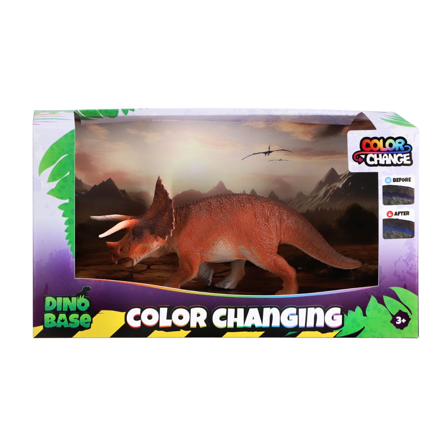 Top1Toys Dinobase Triceraptops color change dino - Bruin