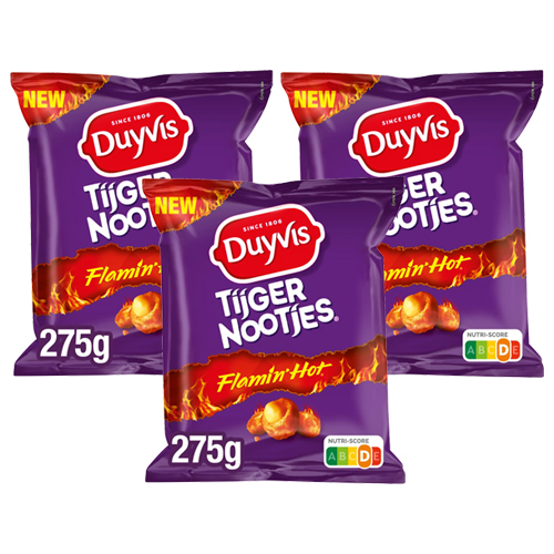 Duyvis - Tijgernootjes Flamin&apos; Hot - 3x 275g