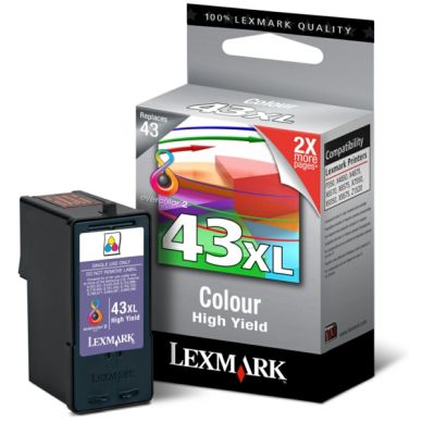 Lexmark Lexmark 43XL Inktcartridge 3-kleuren 18YX143E Replace: N/A