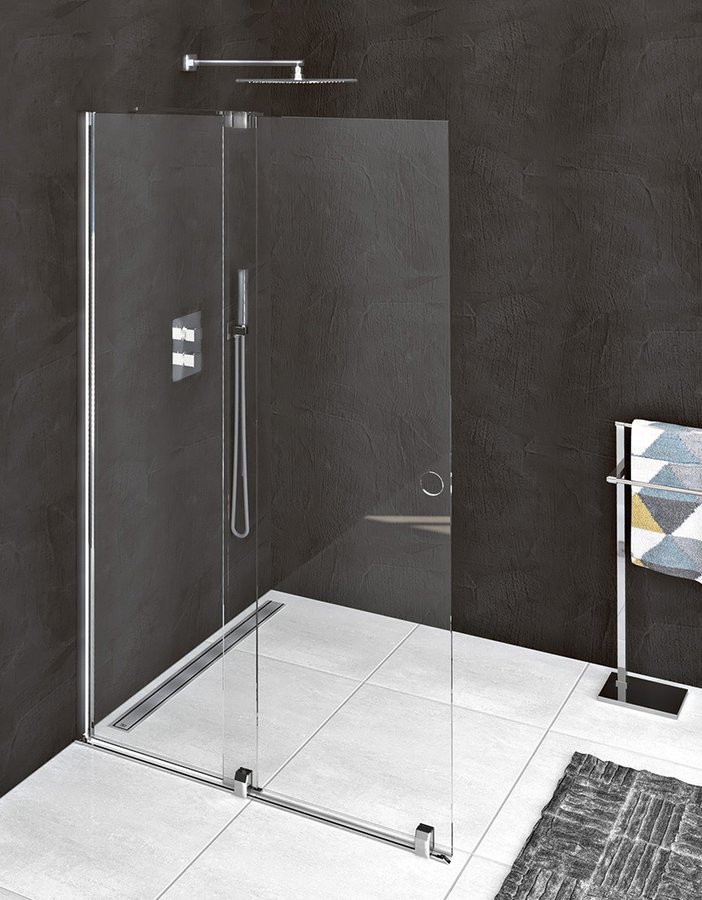 Polysan Modular Shower inloopdouche glasplaat met schuifdeur 160x200 chroom