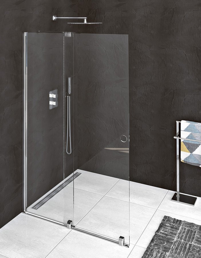 Polysan Modular Shower inloopdouche glasplaat met schuifdeur 120x200 chroom