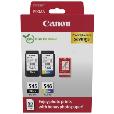 Canon Multipack PG-545 & CL-546 + 50vel fotopapier 8287B008 Replace: N/A