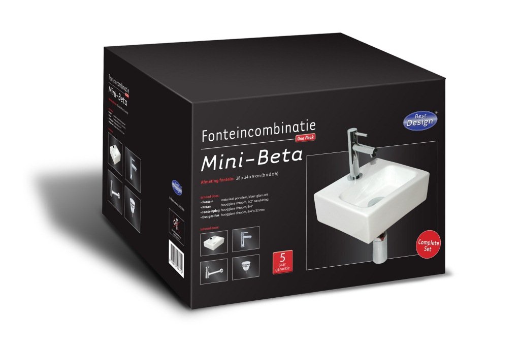 Best Design One pack Fonteincombinatie Mini Beta glanzend wit