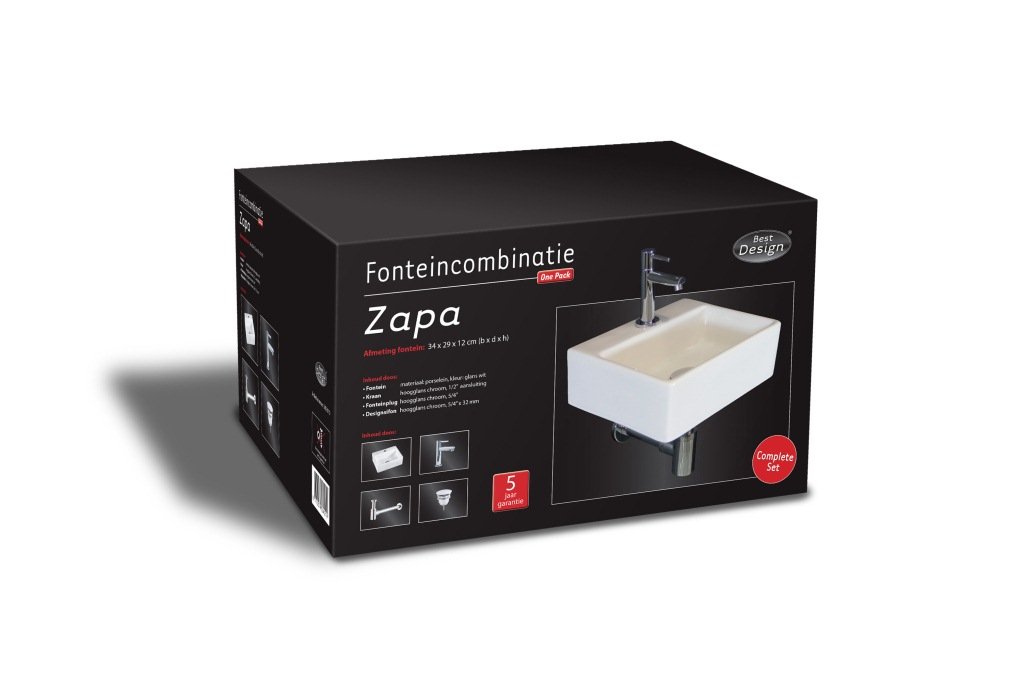 Best Design One pack Fonteincombinatie Zapa glanzend wit