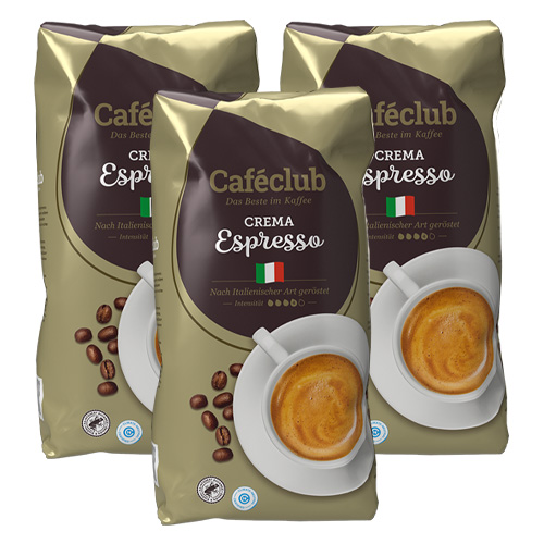 Caféclub - Crema Espresso Bonen - 3x 1kg