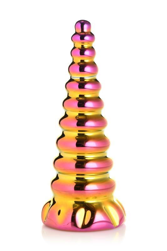 XR Brands - Twilight Regenboog Glazen Dildo - Goud