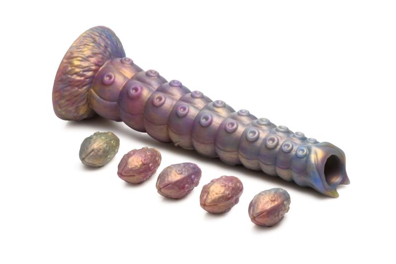 XR Brands - Deep Invader Tentacle Ovipositor Siliconen Dildo met Eitjes